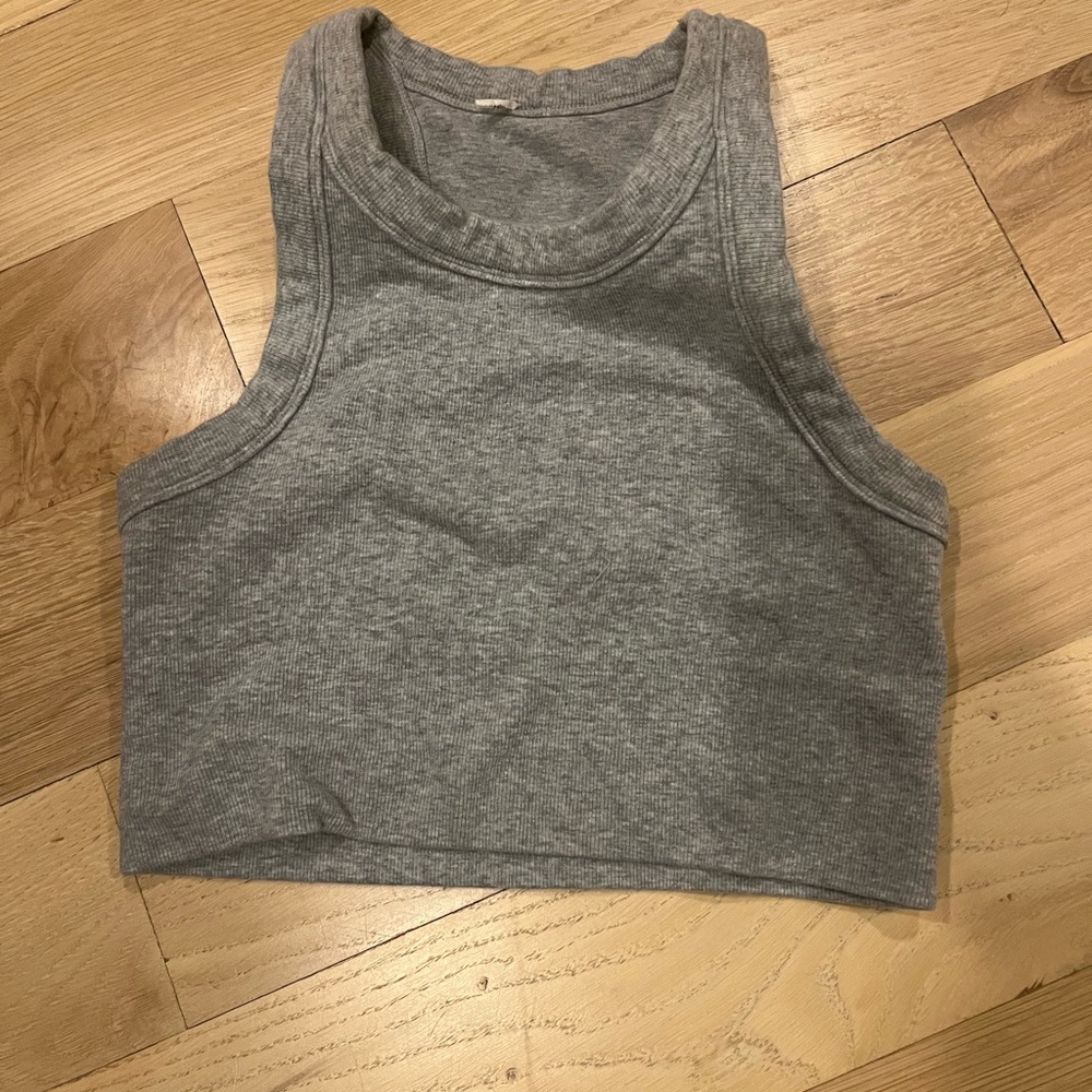Alo Seemless Delight High Neck Bra Tank - Grey Small - Picture 7 of 7